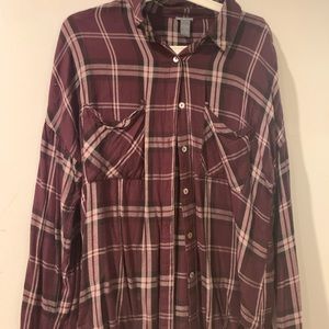 Charlotte Russe Maroon Flannel